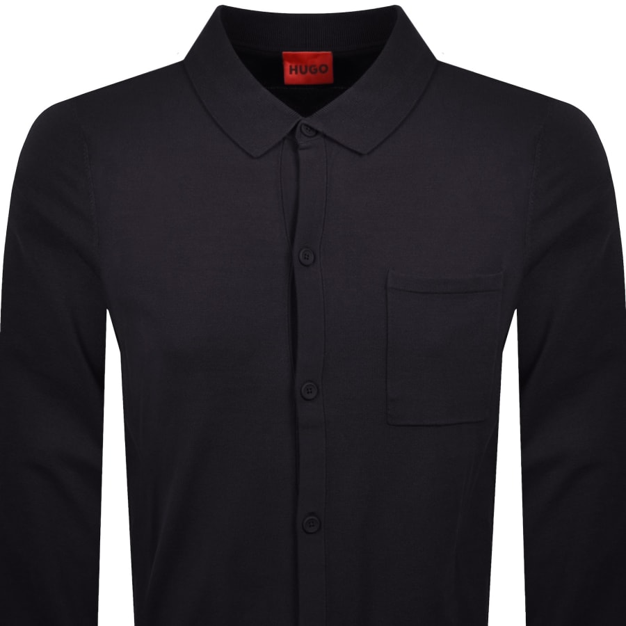 Image number 2 for HUGO San Jordan Knit Jumper Navy