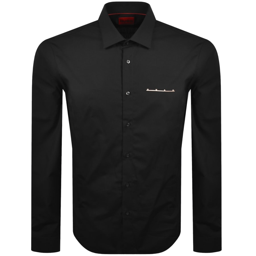 Image number 1 for HUGO Long Sleeved Emero Shirt Black