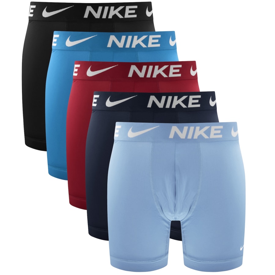 Image number 1 for Nike Essential Micro 5 Pack Boxer Briefs Blue
