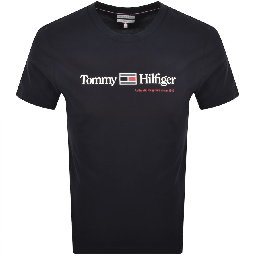 Image number 1 for Tommy Hilfiger Brand Love T Shirt Navy