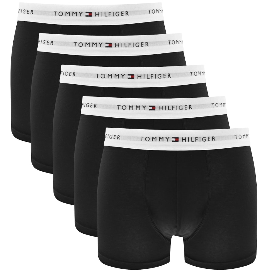 Image number 1 for Tommy Hilfiger 5 Pack Boxer Trunks Black