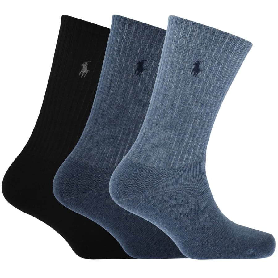 Image number 1 for Ralph Lauren 3 Pack Socks Blue