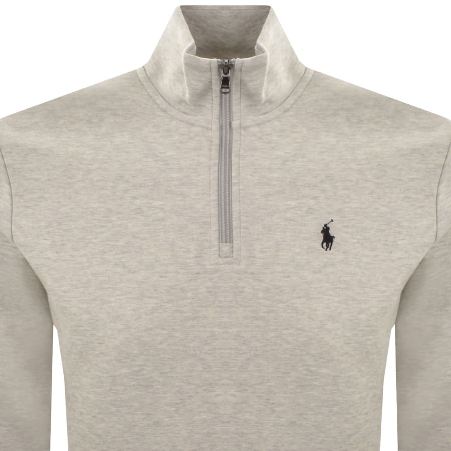 Image number 2 for Ralph Lauren Quarter Zip Sweatshirt Grey