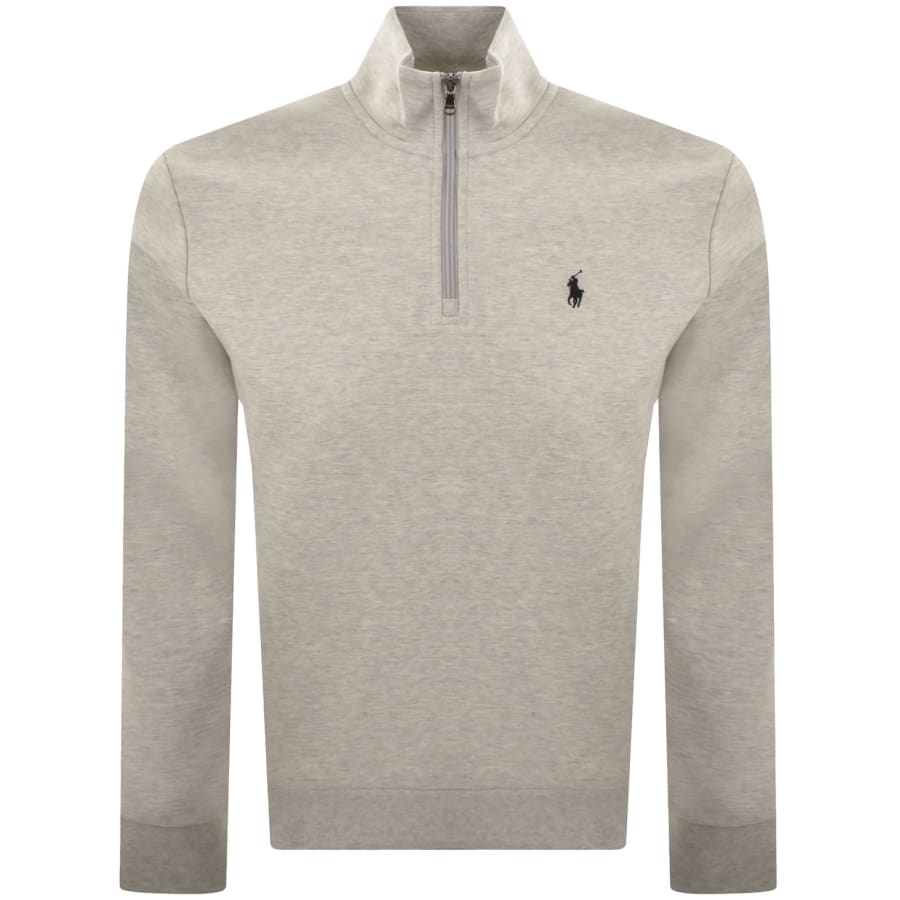 Image number 1 for Ralph Lauren Quarter Zip Sweatshirt Grey