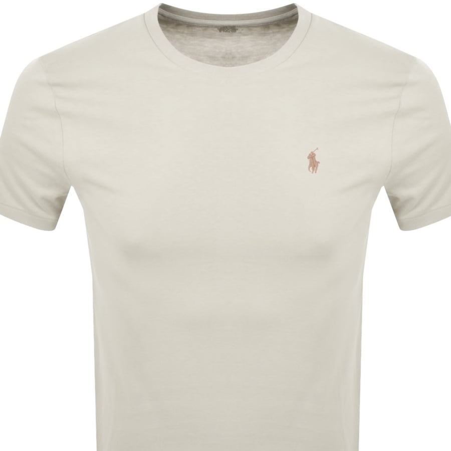 Image number 2 for Ralph Lauren Crew Neck Slim Fit T Shirt Cream