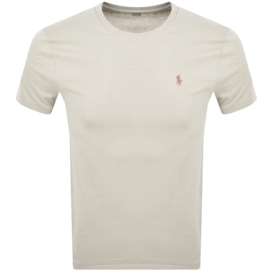 Image number 1 for Ralph Lauren Crew Neck Slim Fit T Shirt Cream