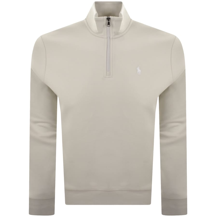 Image number 1 for Ralph Lauren Quarter Zip Sweatshirt Grey