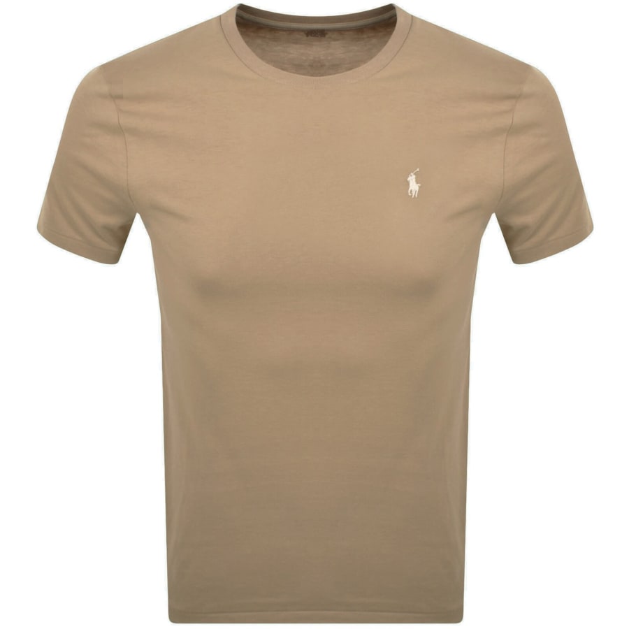Image number 1 for Ralph Lauren Short Sleeve Slim Fit T Shirt Brown