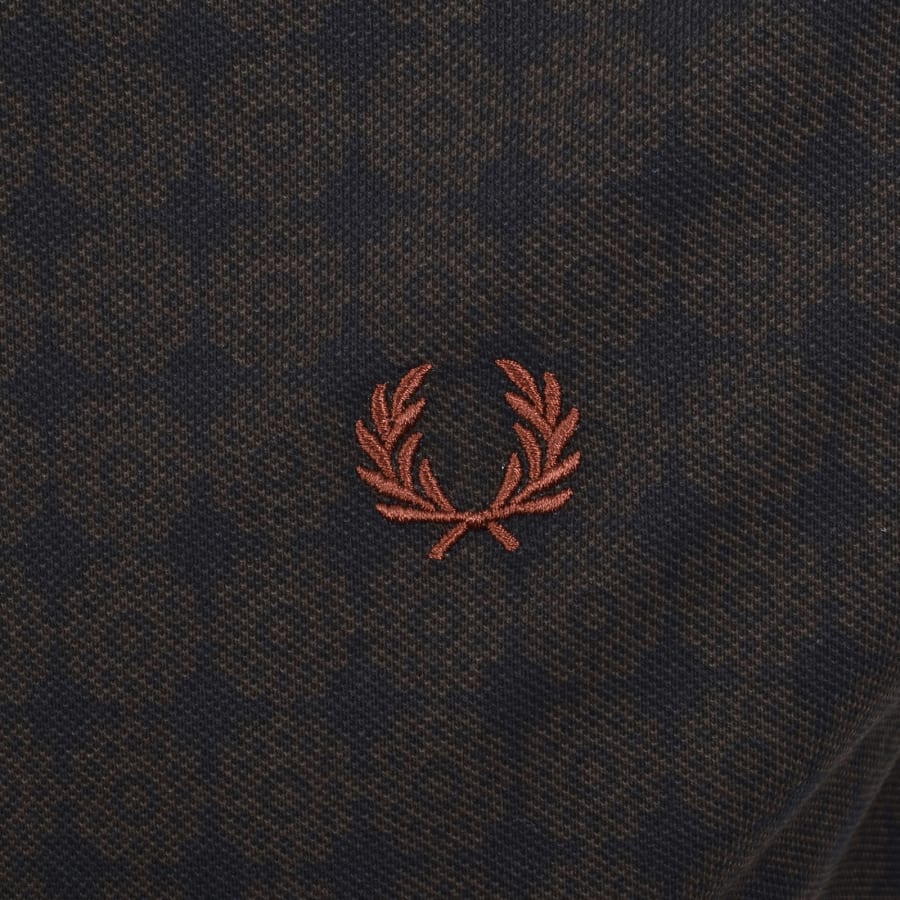 Image number 3 for Fred Perry Floral Polo T Shirt Navy