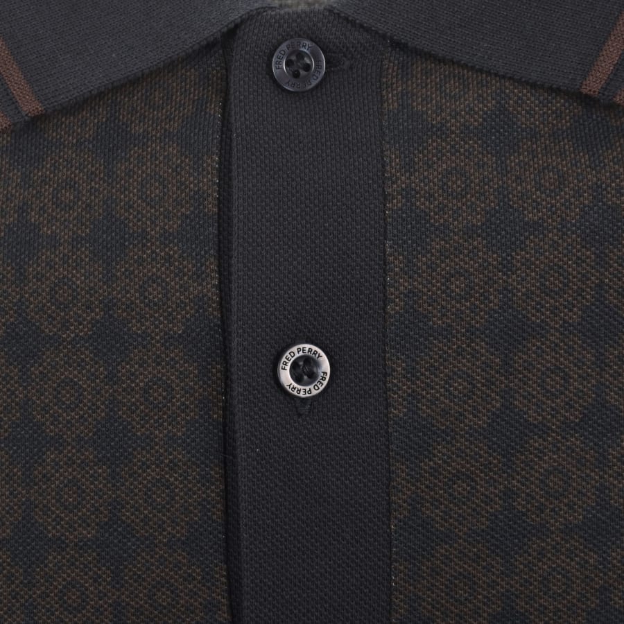 Image number 4 for Fred Perry Floral Polo T Shirt Navy