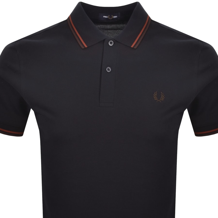 Image number 2 for Fred Perry Twin Tipped Polo T Shirt Navy