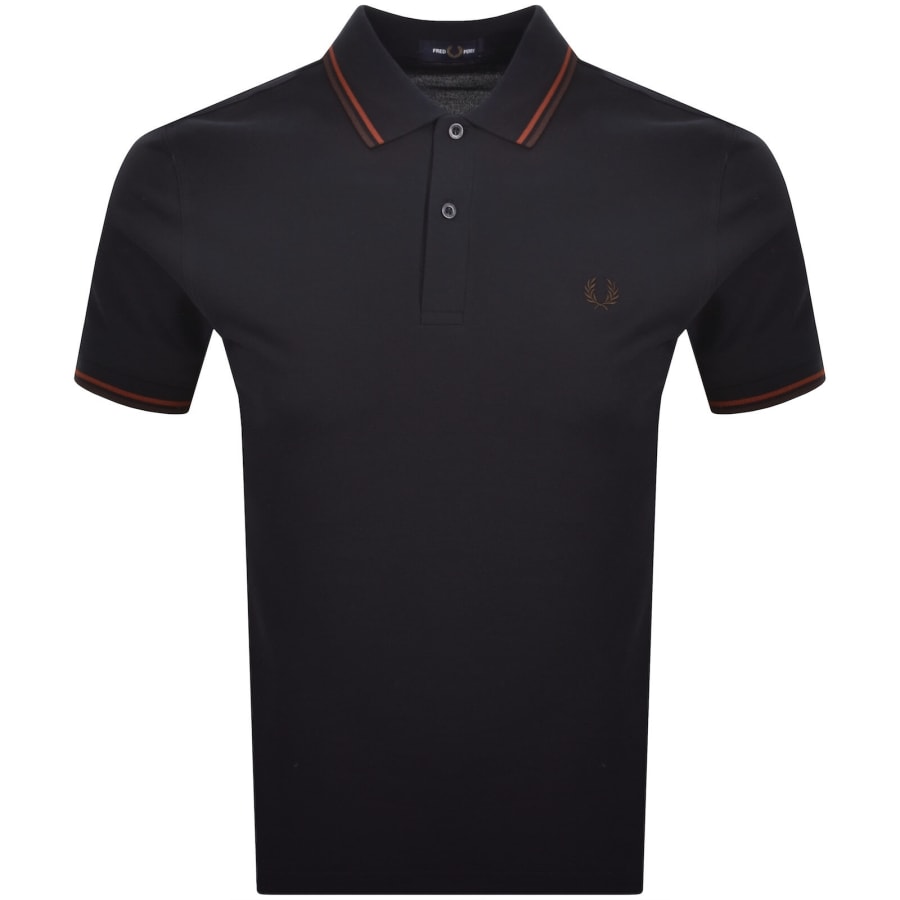 Image number 1 for Fred Perry Twin Tipped Polo T Shirt Navy