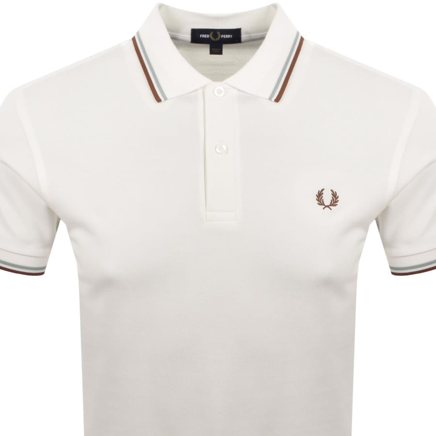 Image number 2 for Fred Perry Twin Tipped Polo T Shirt White