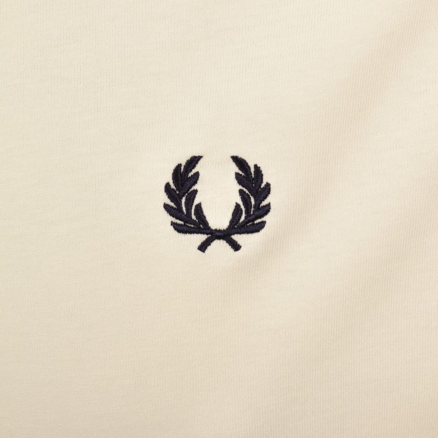 Image number 3 for Fred Perry Bold Tipped T Shirt Cream