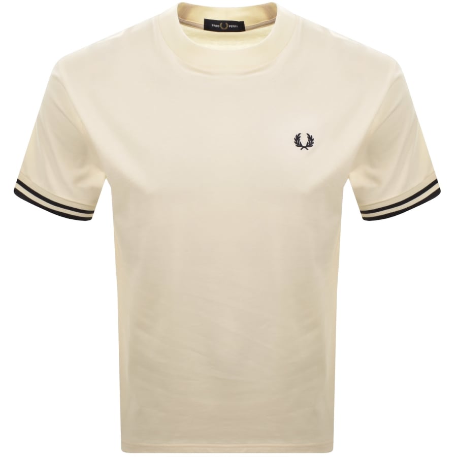 Image number 1 for Fred Perry Bold Tipped T Shirt Cream