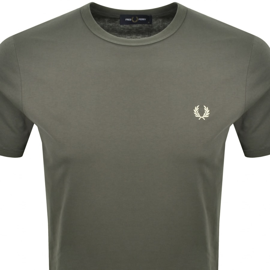 Image number 2 for Fred Perry Ringer T Shirt Green