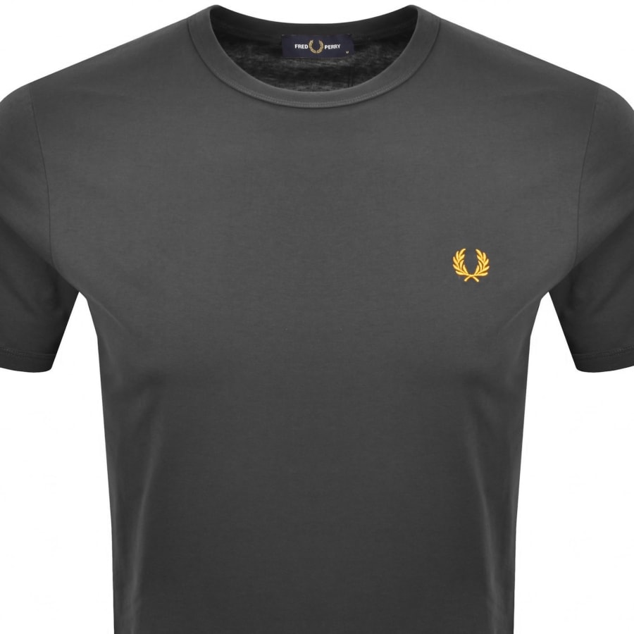 Image number 2 for Fred Perry Ringer T Shirt Grey
