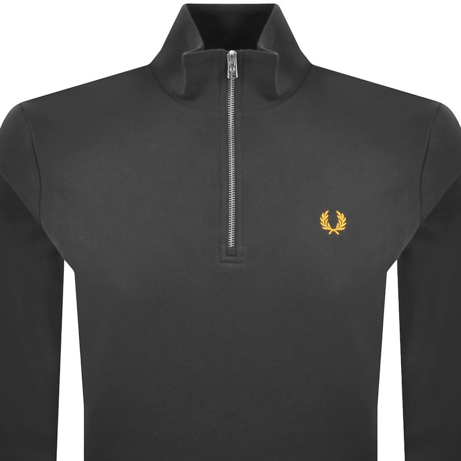 Image number 2 for Fred Perry Half Zip Sweatshirt Anchor Grey