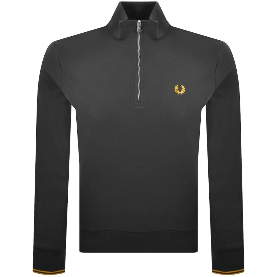 Image number 1 for Fred Perry Half Zip Sweatshirt Anchor Grey