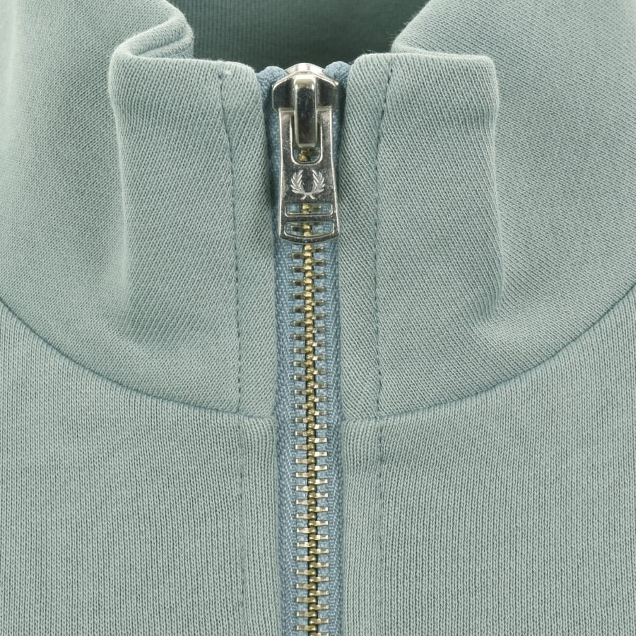 Image number 4 for Fred Perry Half Zip Sweatshirt Silver Blue
