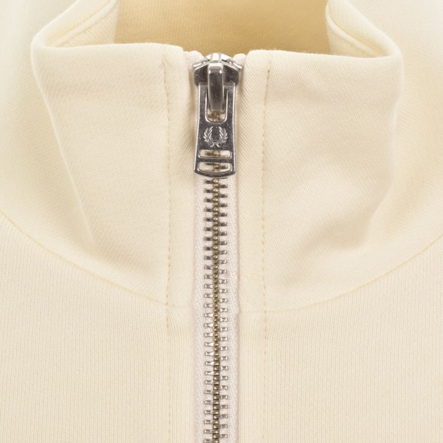 Image number 4 for Fred Perry Half Zip Sweatshirt Cream