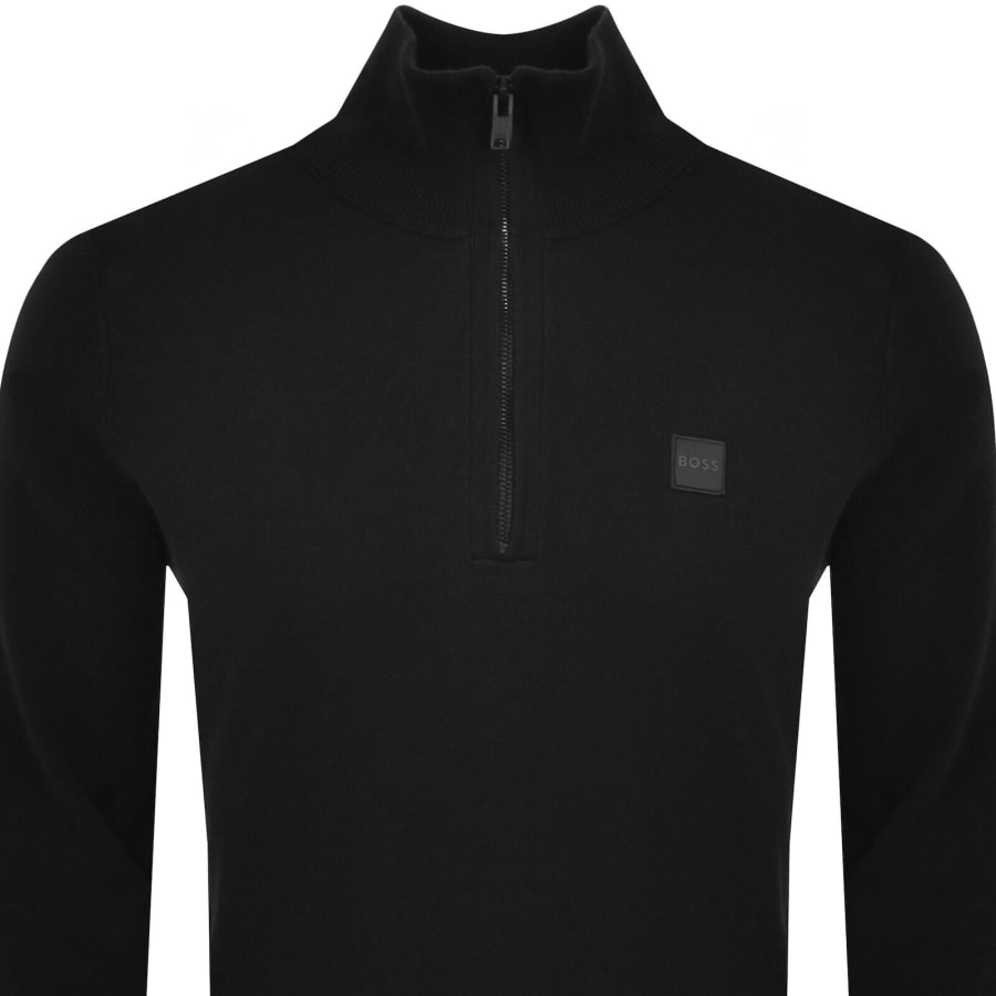 Image number 2 for BOSS Kanobix Quarter Zip Jumper Black