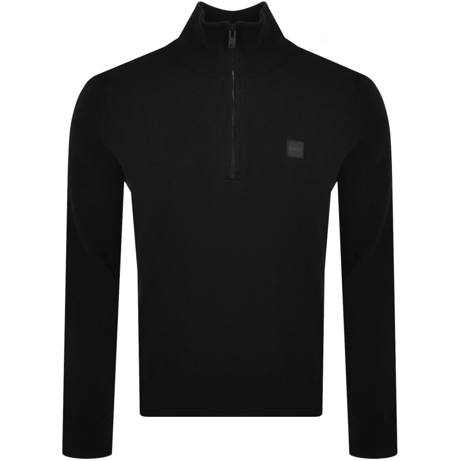 Image number 1 for BOSS Kanobix Quarter Zip Jumper Black