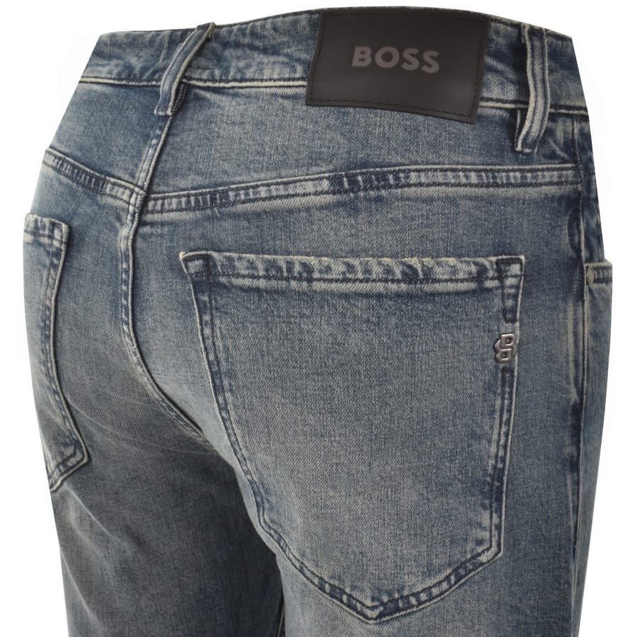 Image number 4 for BOSS Ogden Straight Fit Jeans Medium Blue