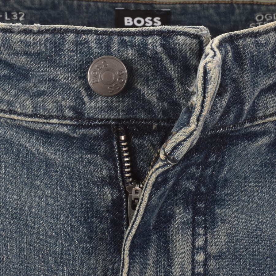 Image number 5 for BOSS Ogden Straight Fit Jeans Medium Blue