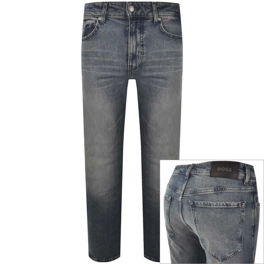 Image number 1 for BOSS Ogden Straight Fit Jeans Medium Blue