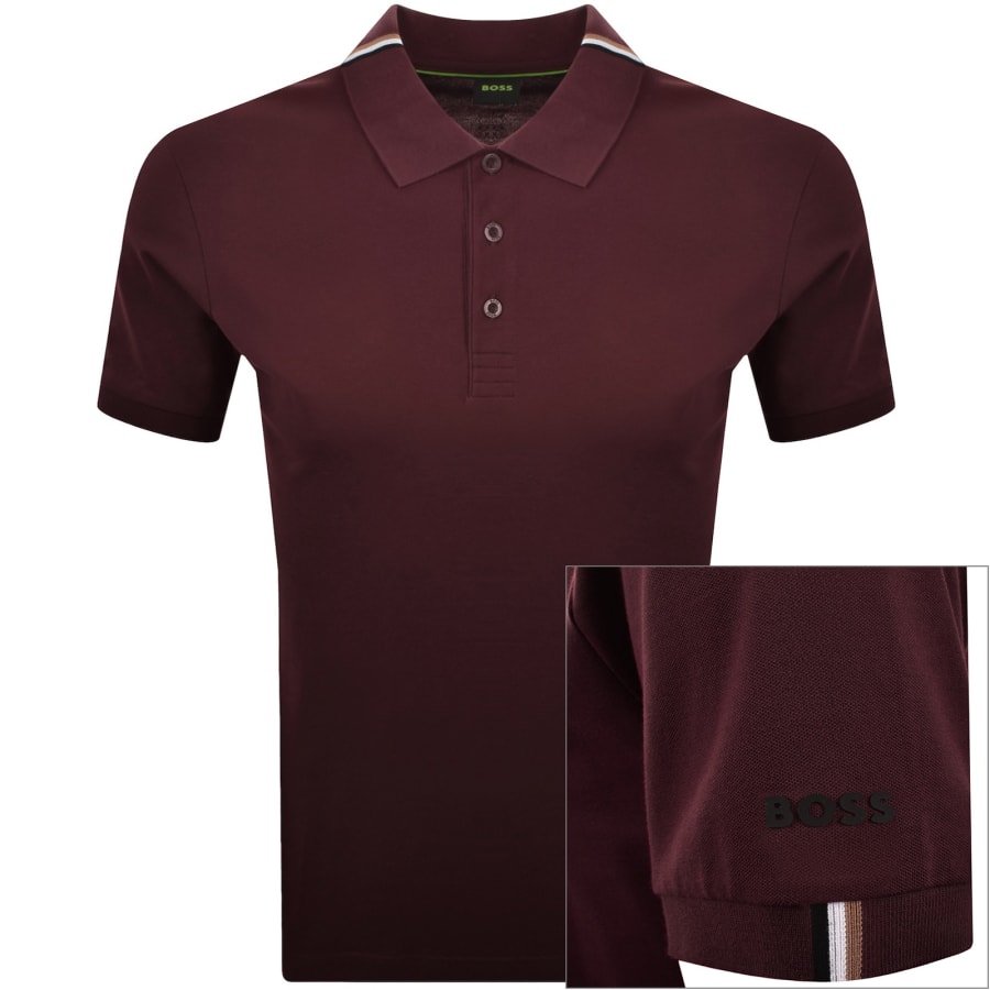 Image number 1 for BOSS PL GOC Rank Polo T Shirt Burgundy