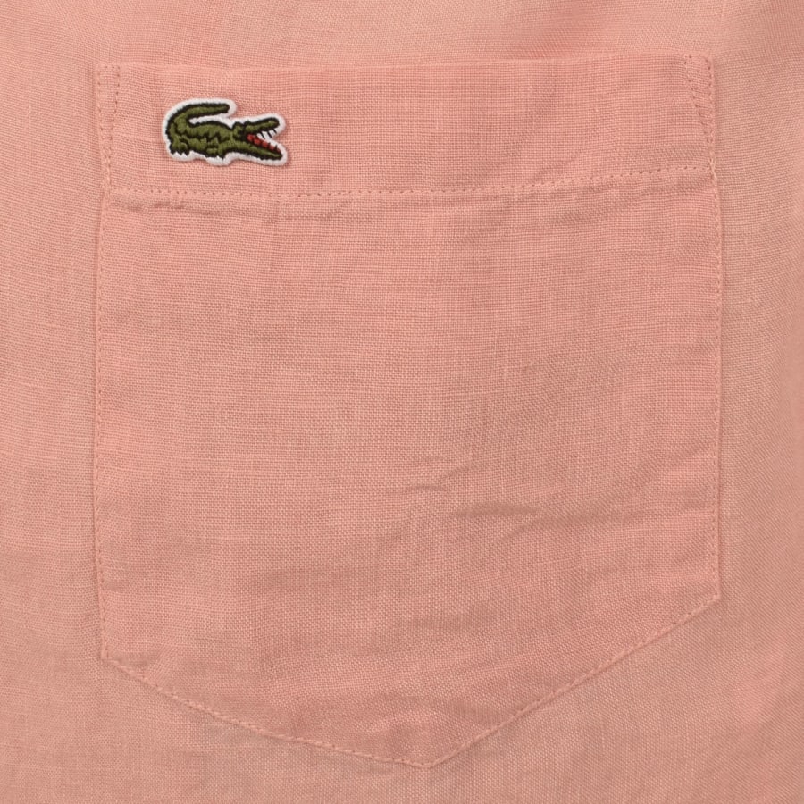 Image number 3 for Lacoste Short Sleeved Chemise Shirt Pink
