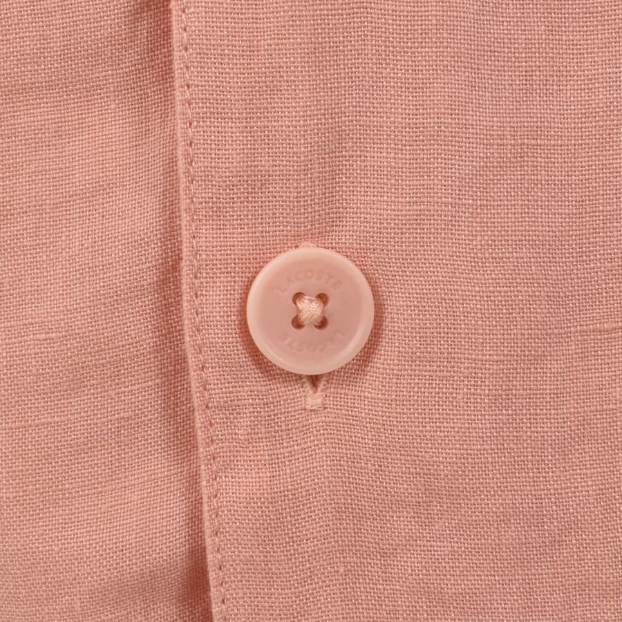 Image number 4 for Lacoste Short Sleeved Chemise Shirt Pink