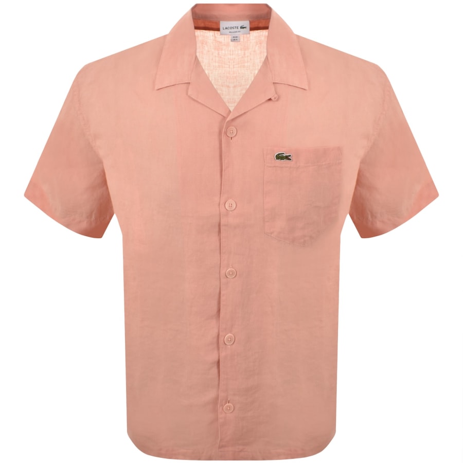 Image number 1 for Lacoste Short Sleeved Chemise Shirt Pink