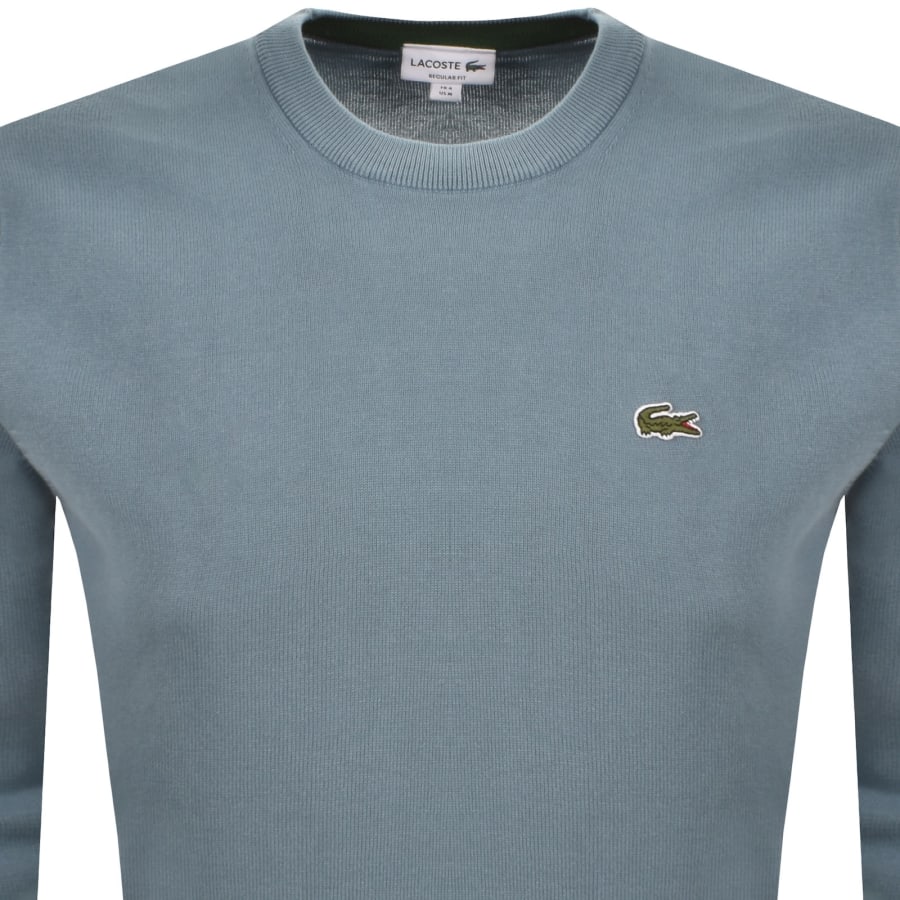 Image number 2 for Lacoste Crew Neck Knit Jumper Blue