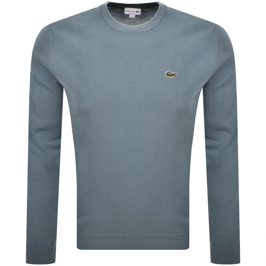 Image number 1 for Lacoste Crew Neck Knit Jumper Blue