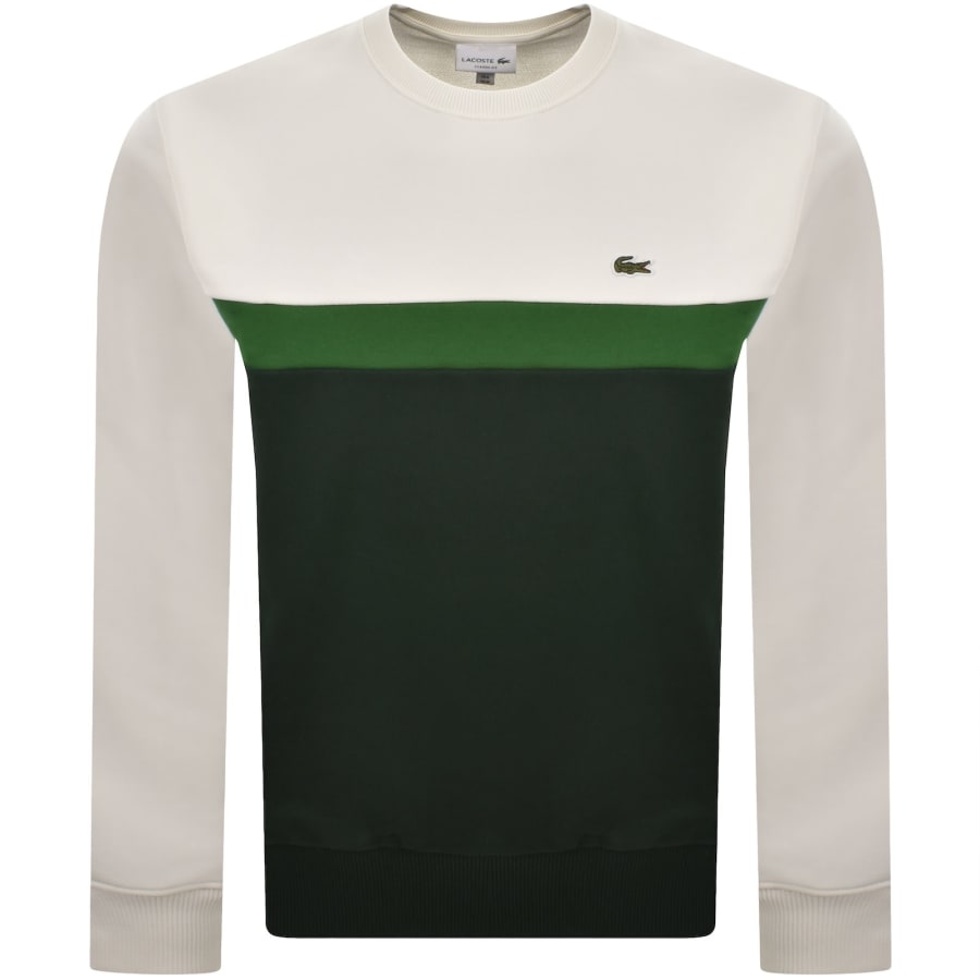 Image number 1 for Lacoste Colour Block Sweatshirt White