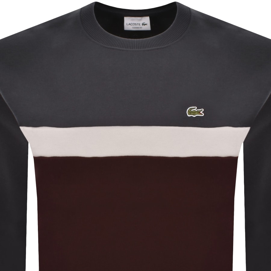 Image number 2 for Lacoste Colour Block Sweatshirt Grey