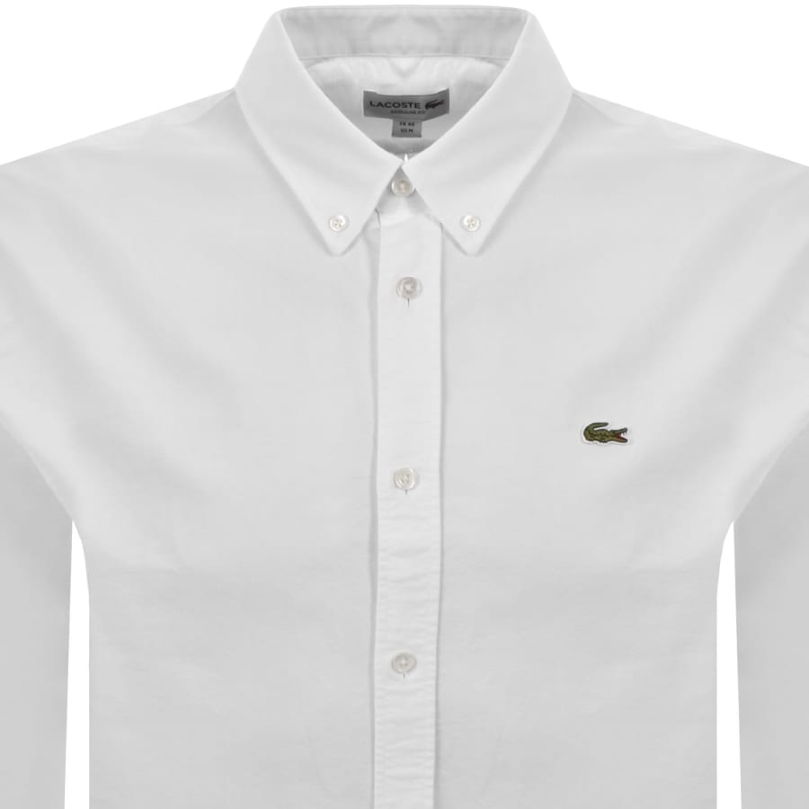Image number 2 for Lacoste Woven Long Sleeved Shirt White