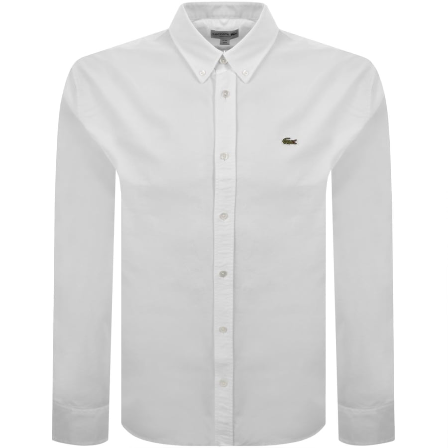 Image number 1 for Lacoste Woven Long Sleeved Shirt White