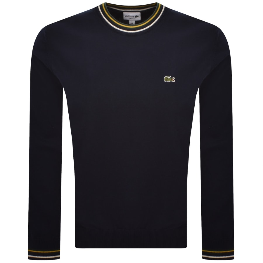 Image number 1 for Lacoste Crew Neck Knit Jumper Navy