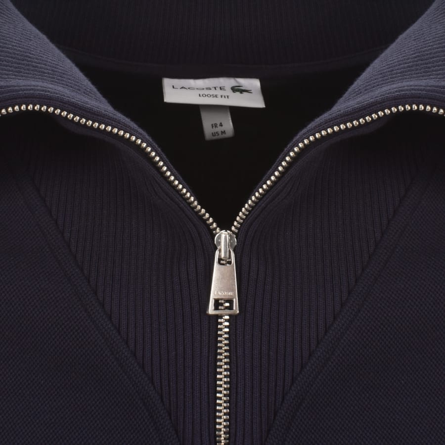 Image number 4 for Lacoste Quarter Zip Sweatshirt Navy