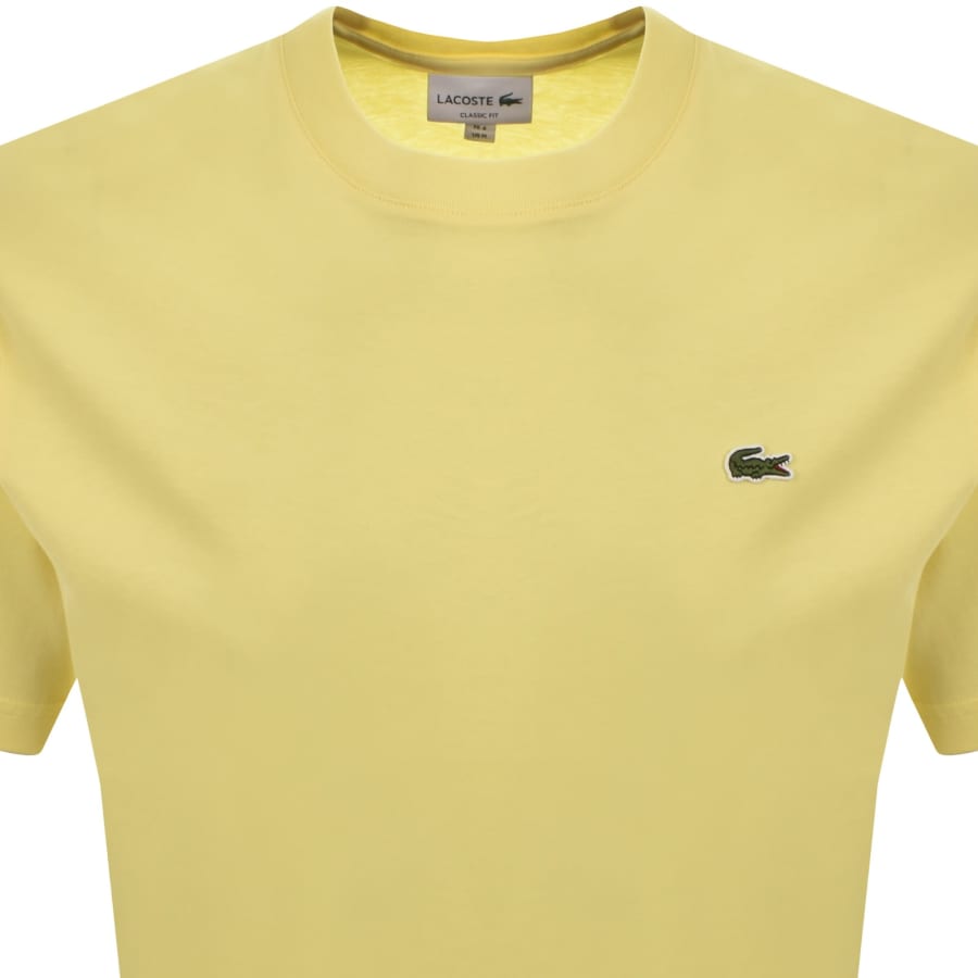 Image number 2 for Lacoste Crew Neck T Shirt Yellow
