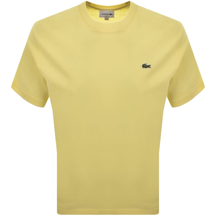Image number 1 for Lacoste Crew Neck T Shirt Yellow
