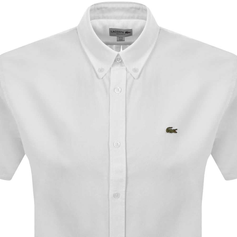 Image number 2 for Lacoste Woven Short Sleeved Shirt White