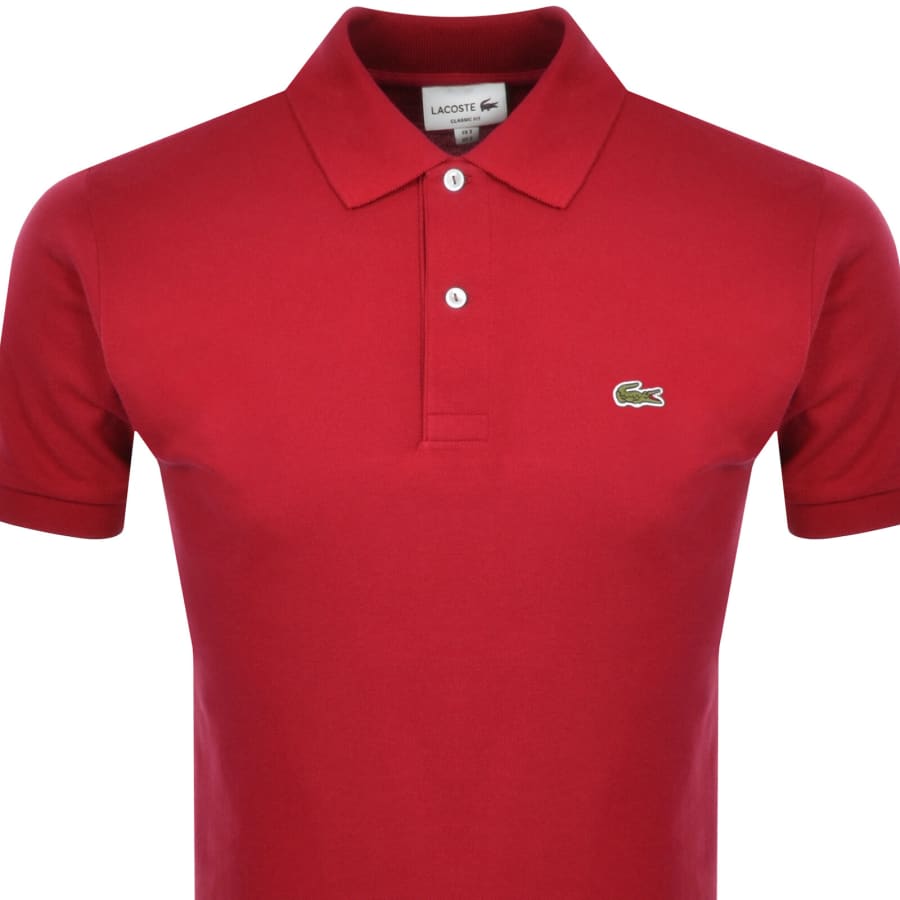 Image number 2 for Lacoste Short Sleeved Polo T Shirt Red