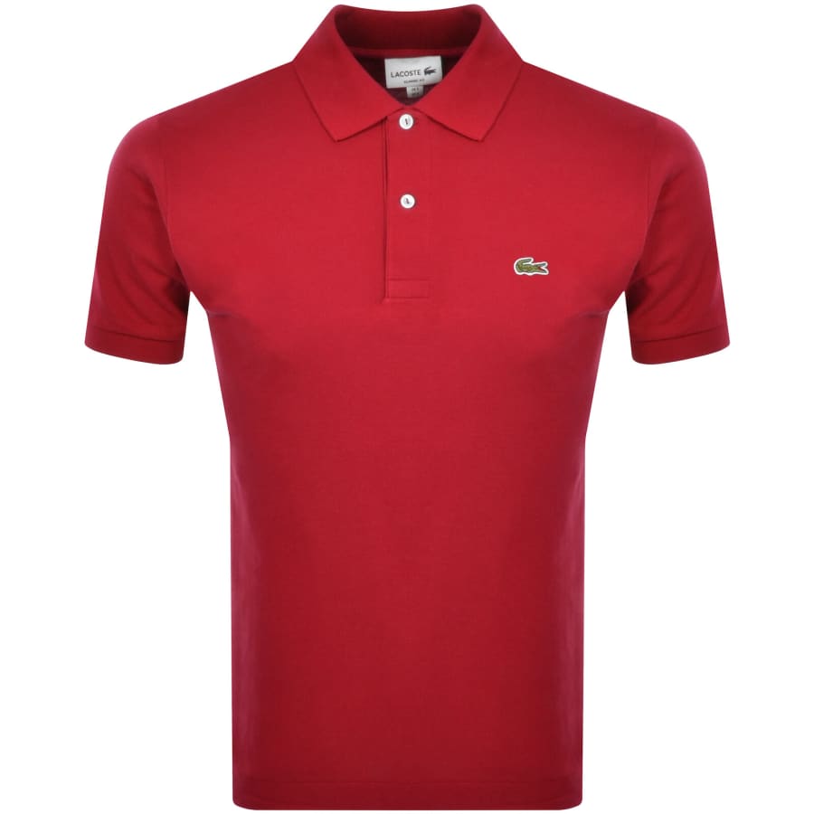 Image number 1 for Lacoste Short Sleeved Polo T Shirt Red