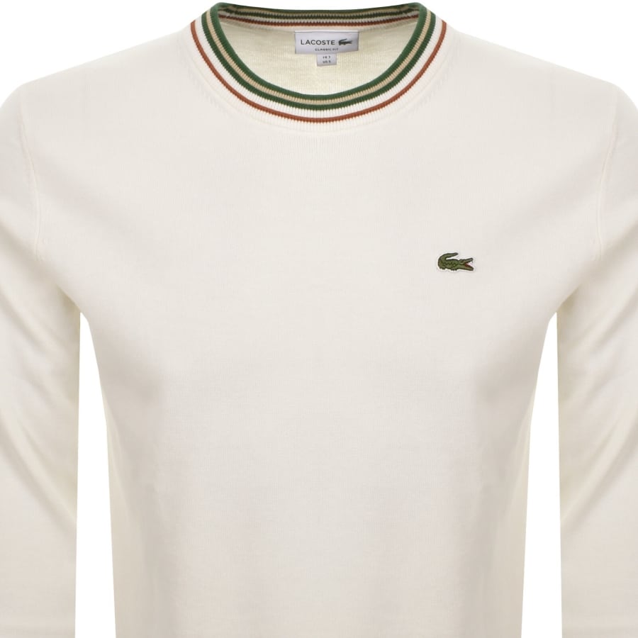 Image number 2 for Lacoste Crew Neck Knit Jumper White