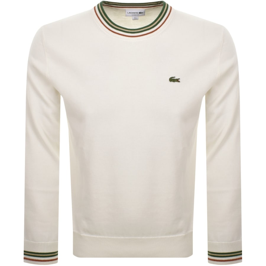 Image number 1 for Lacoste Crew Neck Knit Jumper White