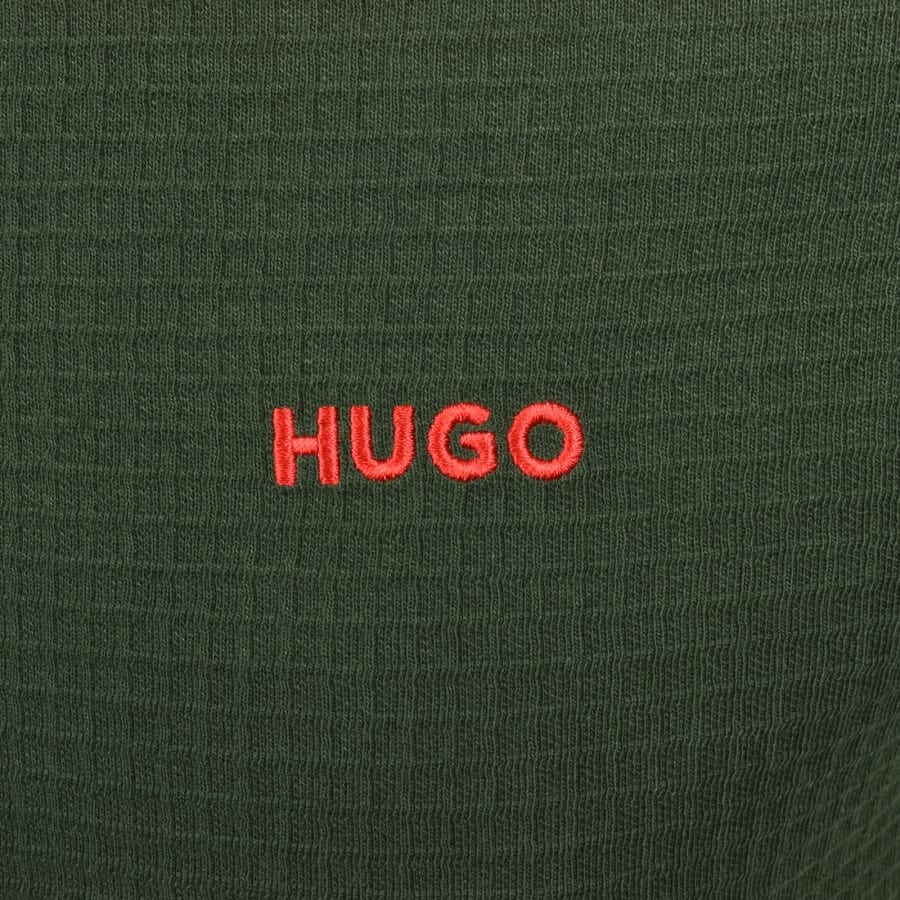 Image number 3 for HUGO Austin Waffle T Shirt Green